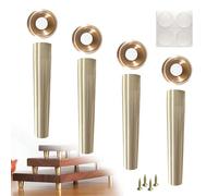 Lot de 4 pieds de meubles coniques en laiton de 3 à 8 cm, pieds de rechange en métal pour plateau à thé, étagère durable et élégante, support de pieds de 6,5 cm