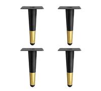 Lot de 4 pieds de meubles coniques en métal doré pour canapé, armoire, établi - Pieds de support droits de 20 cm