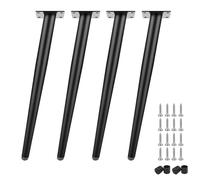 Lot de 4 pieds de meubles coniques réglables de 65 cm pour canapé, table, armoire, commode, chaise - Vis incluses pour une installation facile - Noir