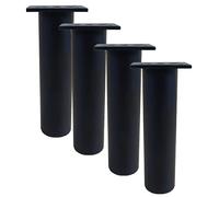 Lot de 4 pieds de meubles de cuisine en Aluminium - Réglables - Ronds - pied de support pour canapé de meuble capacité de charge 100 kg-15cm-Noir