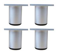Lot de 4 pieds de meubles de cuisine en Aluminium - Réglables - Ronds - pied de support pour canapé de meuble capacité de charge 100 kg-6cm-Blanc