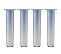 Lot de 4 pieds de meubles de cuisine en Aluminium - Réglables - Ronds - pied de support pour canapé de meuble capacité de charge 100 kg-20cm-Blanc