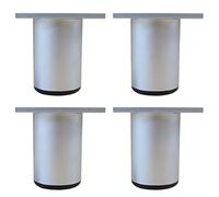 Lot de 4 pieds de meubles de cuisine en Aluminium - Réglables - Ronds - pied de support pour canapé de meuble capacité de charge 100 kg-8cm-Blanc