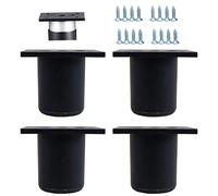 Lot de 4 pieds de meubles de cuisine en Aluminium - Réglables - Ronds - pied de support pour canapé de meuble capacité de charge 100 kg-5cm-Noir