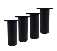 Lot de 4 pieds de meubles de cuisine en Aluminium - Réglables - Ronds - pied de support pour canapé de meuble capacité de charge 100 kg-10cm-Noir