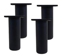Lot de 4 pieds de meubles de cuisine en Aluminium - Réglables - Ronds - pied de support pour canapé de meuble capacité de charge 100 kg-12cm-Noir