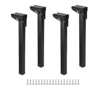 Lot de 4 pieds de meubles de rechange en métal pour table basse de bureau, table d'ordinateur portable, table pliable, 20 cm/25 cm/30 cm/35 cm