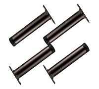 Lot de 4 Pieds de Meubles de Rechange, Pied de Table Modernes en Métal, Hauteur Réglable 0-10 mm, pour Canapés Armoires MeubleTV Charge Jusqu'à 800 KG(Color:gun black,Size:20cm)