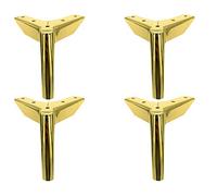 Lot de 4 pieds de meubles dorés en métal pour meuble TV, lit, canapé, meuble de salle de bain, table basse, Charge de 600 kg, 8 cm, Dorés