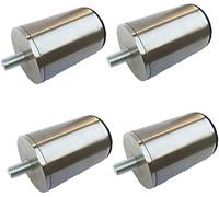 Lot de 4 pieds de meubles en acier inoxydable, pieds de rechange pour table ronde et armoire à vis M10, pieds de support en métal brossé