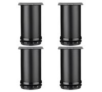 Lot de 4 Pieds de Meubles en Acier Inoxydable, Pieds de Table Noirs/Blancs, Hauteur réglable : 0 à 15 mm, Pieds de Remplacement pour canapé, Table Basse, Armoire, lit, Bureau et Autres Meubles, Noir