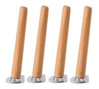 Lot de 4 pieds de meubles en bois de chêne massif, filetage M8, coniques, de remplacement pour canapé, table, chaise, bureau, armoire, pieds inclinés de 70 cm/27,56 pouces, durables et élégants. Amél