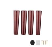 Lot de 4 Pieds de Meubles en Bois Massif de 30 cm avec plaques de Montage, vis et projecteur for canapé, Armoire, Ottoman(Walnut Color-Straight Legs)
