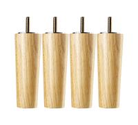 Lot de 4 pieds de meubles en bois massif de 40 cm avec plaque de montage et vis M8 pour canapé, tabouret, lit, chaise, table basse et élégant