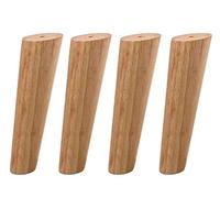 Lot de 4 pieds de meubles en bois massif de chêne pour canapé, lit, table à manger, meuble TV, table basse, design conique incliné, idéal pour les intérieurs modernes