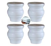 Lot de 4 Pieds de Meubles en Bois Massif en Forme de Gourde, Pieds de Rechange pour canapé, Armoire, Fauteuil, Commode, Table, Meuble TV, Chaise, Pouf (6 cm, Blanc)