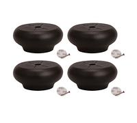Lot de 4 Pieds de Meubles en Bois Massif, Pattes de Armoire Rond, Remplacement Rehausseur de Bille en Bois de Lotus, pour Fauteuil Commode Canapé Table Basse (2cm/0.79in,Black Color)