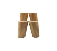 Lot de 4 pieds de meubles en bois massif, pieds de rechange carrés coniques avec plaque de montage et vis pour canapé, fauteuil, fauteuil inclinable, hauteur réglable de 12 cm