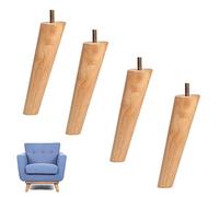 Lot de 4 pieds de meubles en bois massif pour table basse, canapé, fauteuil, commode, hauteur réglable de 5 à 70 cm, boulons à vis M8 5/16"