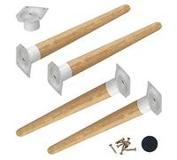 Lot de 4 Pieds de Meubles en Bois, Remplacement de Pieds de Meubles inclinables, Style Design Moderne, pour Table à Manger Table Basse Bureau Placard(Color:wood,Size:400mm/15.75in)