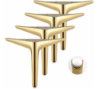 Lot de 4 pieds de meubles en forme de triangle doré de 12 cm, procédé de polissage galvanisé, adaptés aux armoires, canapés