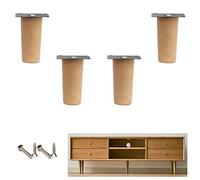 Lot de 4 Pieds de Meubles en hêtre Massif, de Rechange pour canapé, lit, Table, Meuble TV, Buffet, Banc, etc. Accessoires de Montage Inclus.
