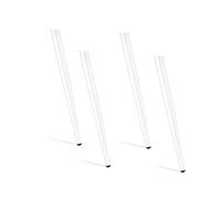 Lot de 4 Pieds de Meubles en métal Blanc - 40cm Pieds effilés pour Tables Basses, bancs, chaises, commodes - Pieds réglables pour Une Protection supplémentaire