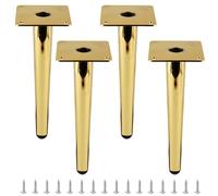Lot de 4 pieds de meubles en métal coniques de rechange pour canapé, commode, table de chevet, chaise - 10 cm de hauteur