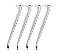 Lot de 4 pieds de meubles en métal forgé en forme de cône oblique personnalisables pour tables basses et bureaux en verre
