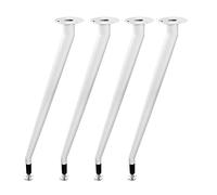 Lot de 4 pieds de meubles en métal forgé en forme de cône oblique personnalisables pour tables basses et bureaux en verre