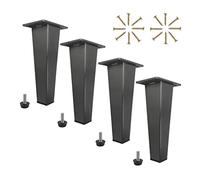 Lot de 4 pieds de meubles en métal, pieds de table et d'armoire en acier inoxydable, hauteur réglable de 0 à 10 mm, parfaits pour armoire, tiroir, table de chevet, bureau, chaise, pouf (50 cm/19,69 p