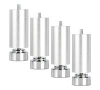 Lot de 4 pieds de meubles en métal, pieds de table M10 noirs/argentés, pieds de meubles réglables en hauteur, pieds de remplacement pour meubles de cuisine et de salle de bain à faire soi-même, antid