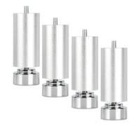 Lot de 4 pieds de meubles en métal, pieds de table M10 noirs/argentés, pieds de meubles réglables en hauteur, pieds de remplacement pour meubles de cuisine et de salle de bain à faire soi-même, antid