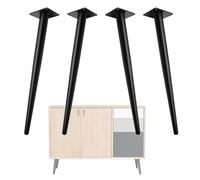 Lot de 4 pieds de meubles modernes en acier robuste de 61 cm, hauteur réglable de 10,2 cm à 71,1 cm, parfaits pour tabourets, tables basses, canapés et armoires (noir)