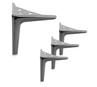 Lot de 4 Pieds de Meubles Noir,Triangle Pieds de Meubles,Jambe de Métal en Forme de Triangle,Pieds de Support pour Canapés/Armoires/Tables de Chevet/Meubles de Télévision (25cm/9.84in)