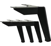 Lot de 4 pieds de meubles noirs en métal pour meuble TV, lit, canapé, meuble de salle de bain, table basse, Charge de 600 kg, 10 cm, Noirs