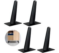 Lot de 4 pieds de meubles obliques en métal noir conique moderne du milieu du siècle - Pieds de rechange pour table basse, bureau, commode, bricolage