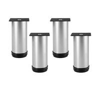 Lot de 4 pieds de meubles réglables en acier inoxydable pour canapé et table, argenté, 55 cm, design durable et moderne pour décoration de maison et de bureau