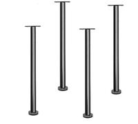 Lot de 4 pieds de meubles réglables en acier inoxydable pour cuisine, bar de petit-déjeuner, comptoir, support TV (18 cm) - Durable, design moderne, installation facile