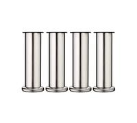 Lot de 4 pieds de meubles réglables en acier inoxydable, rehausseurs modernes pour canapé et meuble TV, pieds de rechange à faire soi-même, 12 cm, argenté, améliore la décoration d'intérieur