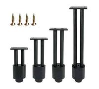 Lot de 4 pieds de meubles réglables en aluminium noir de 20,3 cm, capacité de charge de 399,2 kg, pour canapés, salles de bains, tables basses avec vis, finition dorée, 12 cm, pieds dorés