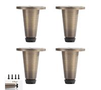 Lot de 4 pieds de meubles réglables en laiton pour armoires et tables Marron 6 cm Idéal pour les tables basses, canapés et supports TV Comprend des vis de réglage de la hauteur de 6 mm.