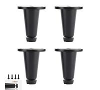 Lot de 4 pieds de meubles réglables en laiton pour armoires et tables Noir 6 cm Parfait pour les tables basses, les canapés, les tables de chevet, les meubles TV, comprend des vis, 3 couleurs