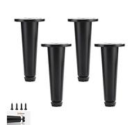 Lot de 4 pieds de meubles réglables en laiton pour armoires, tables basses et chaises - 10 cm, 0 6 mm de hauteur avec vis (noir)