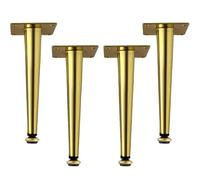 Lot de 4 Pieds de Meubles réglables en métal, Hauteur réglable, Pieds Coniques de 1 cm et Droits de 12,5 cm, dorés pour Table, canapé, Meuble TV, Pieds de Remplacement en Fer pour Un meilleu