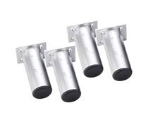 Lot de 4 Pieds de Meubles réglables en métal Noir, en Alliage d'aluminium, pour canapés-Lits, armoires, Plans de Travail, Bar, Bureau, Pieds de Rechange (100 mm, Argent givré)