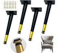 Lot de 4 pieds de meubles réglables en métal, pieds de table en fer, pieds de banc de rechange, pieds d'armoire effilés, hauteur 10,5-72,5 cm (oblique 30,5 cm) (Oblique, 72,5 cm)