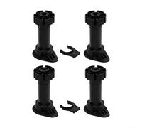 Lot de 4 pieds de meubles réglables en plastique ABS pour armoire, table, canapé avec options de hauteur 80 mm, 100 mm, 120 mm