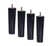 Lot de 4 pieds de meubles réglables noirs avec boulons M8 pré-percés pour canapés, tables basses, meubles TV, 25 cm et faciles à installer
