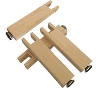 Lot de 4 pieds de meubles réglables, pieds de support de sommier à lattes de canapé, pieds de meubles en bois massif, raccords de cadre de lit de rechange en pin avec vis (34 cm/13,4 pouces)